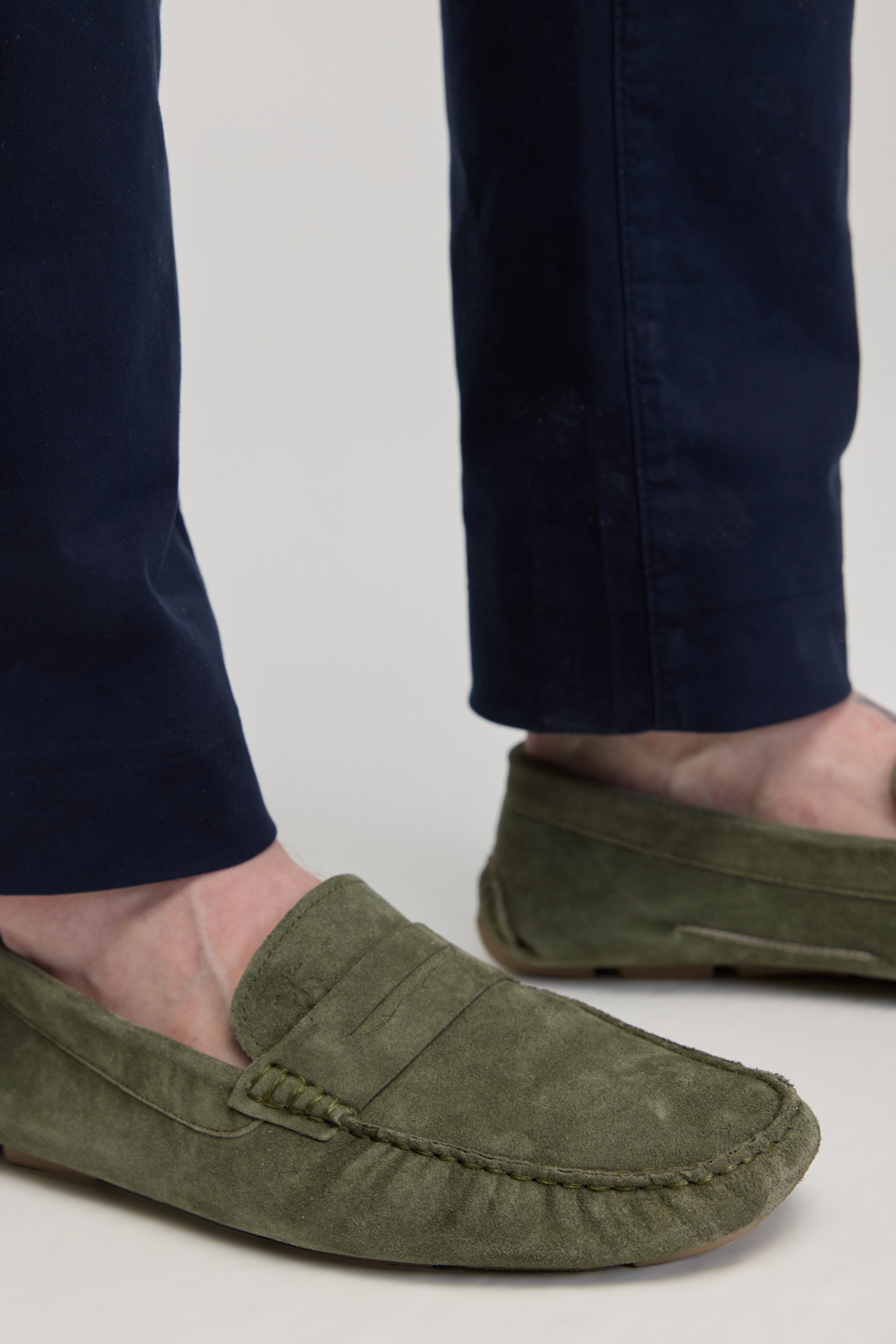 %100 Süet Haki Loafer - Haki