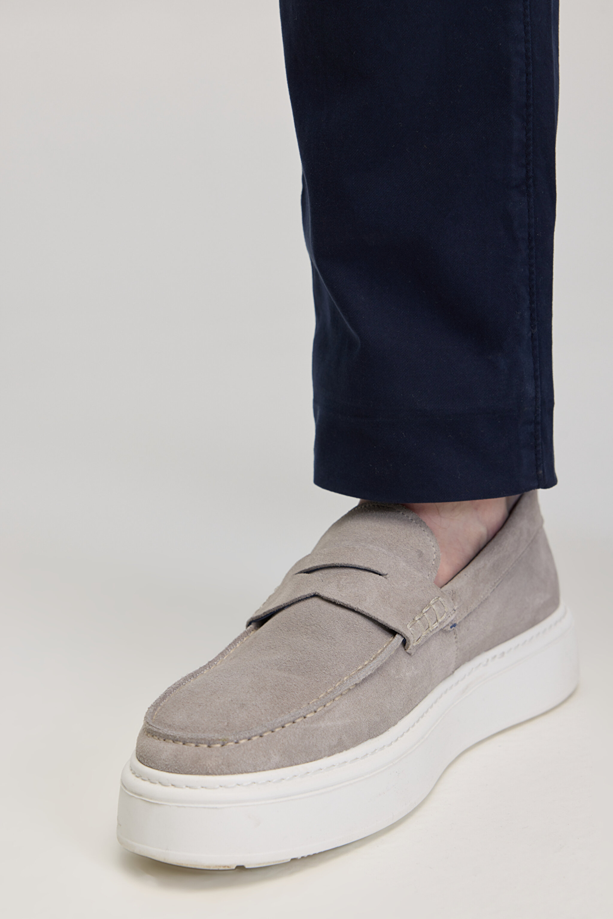 %100 Süet Loafer - Gri (görsel 2)