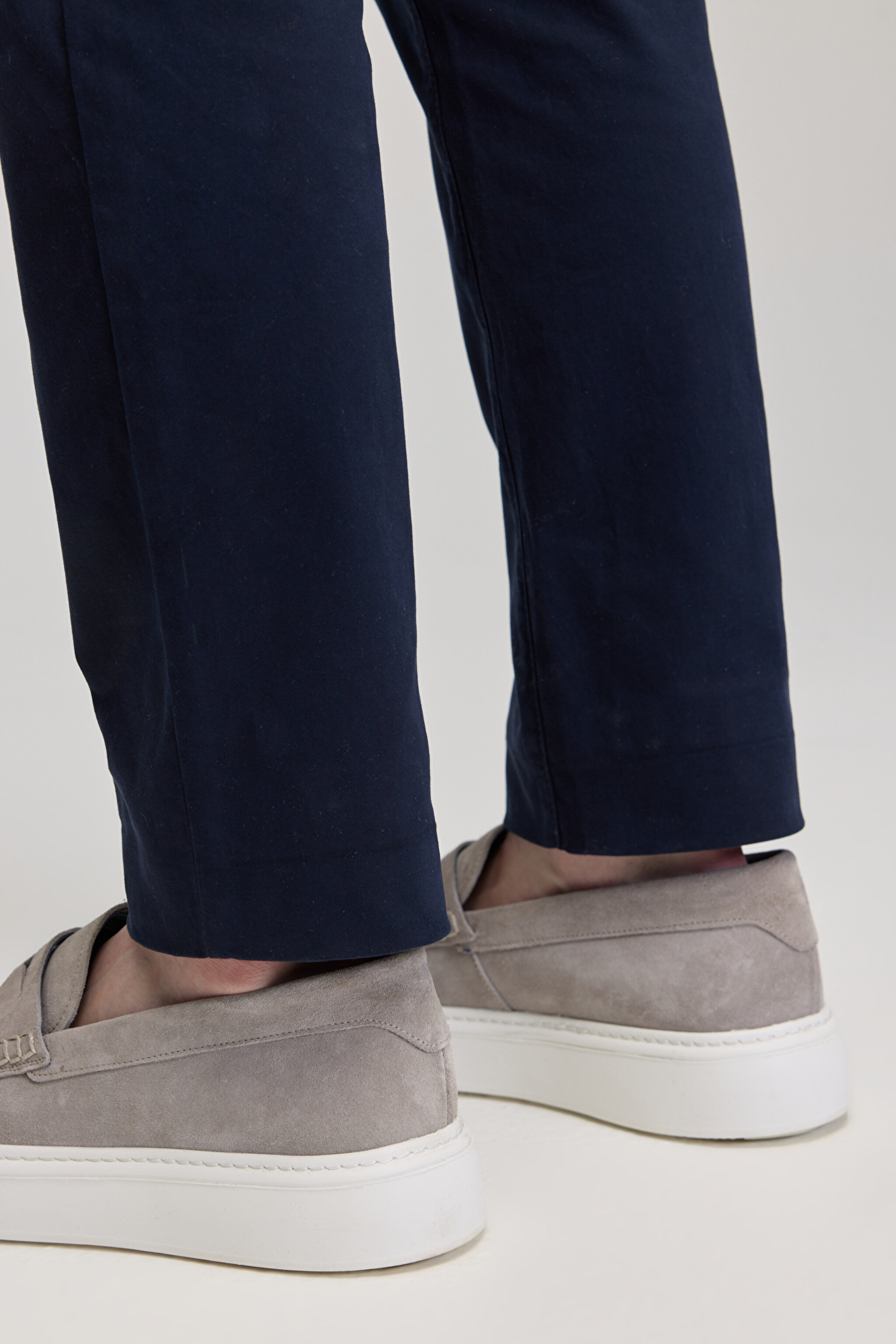 %100 Süet Loafer - Gri (görsel 3)