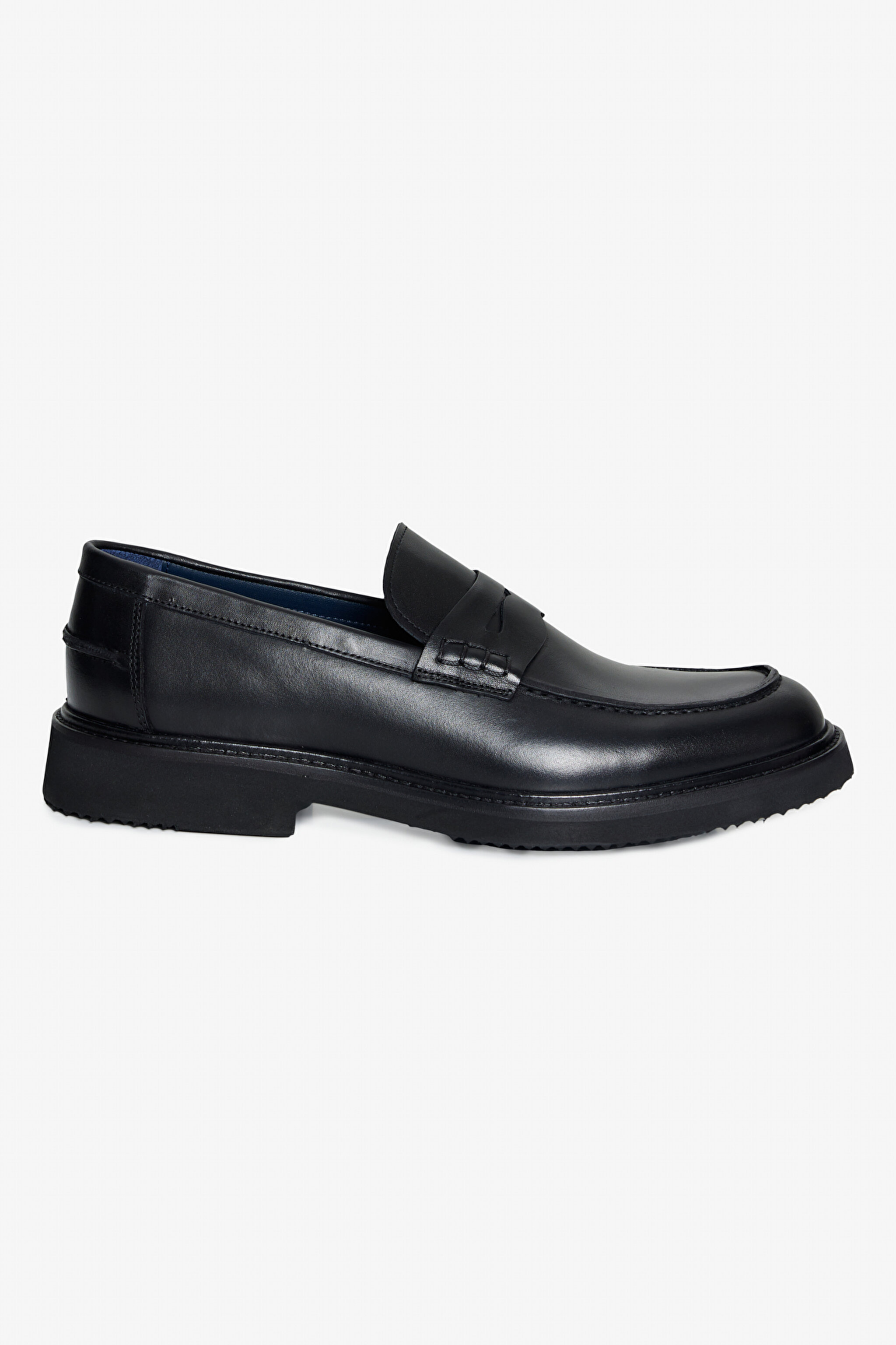 %100 Deri Klasik Loafer - Siyah