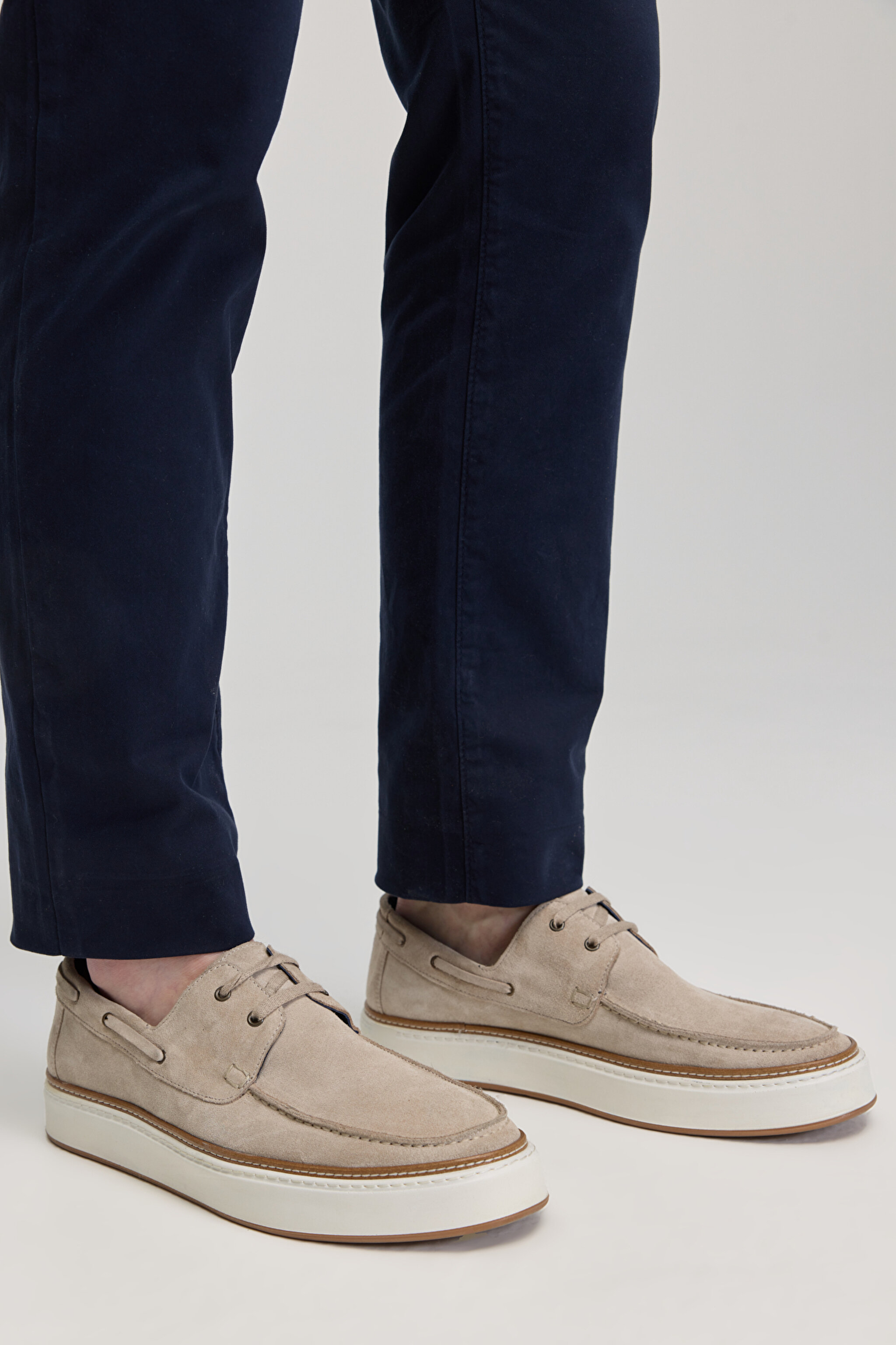 %100 Süet Loafer - Bej