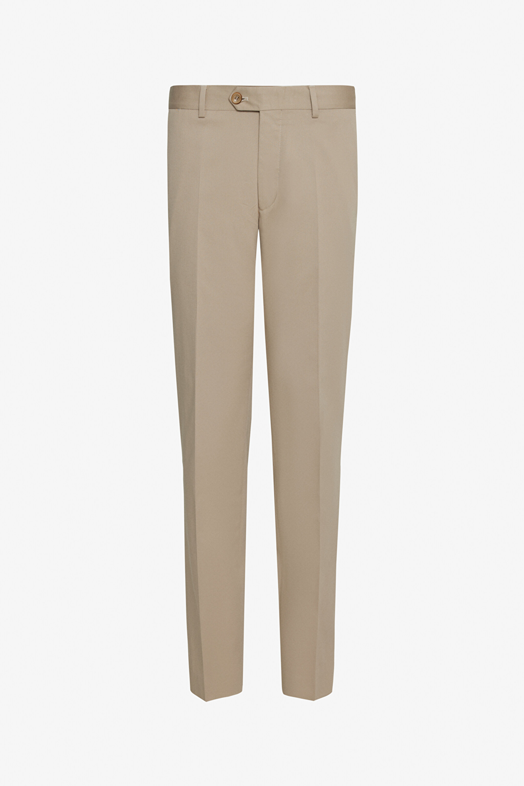 Standart Fit Pileli Regular Fit Erkek Pantolon - Bej
