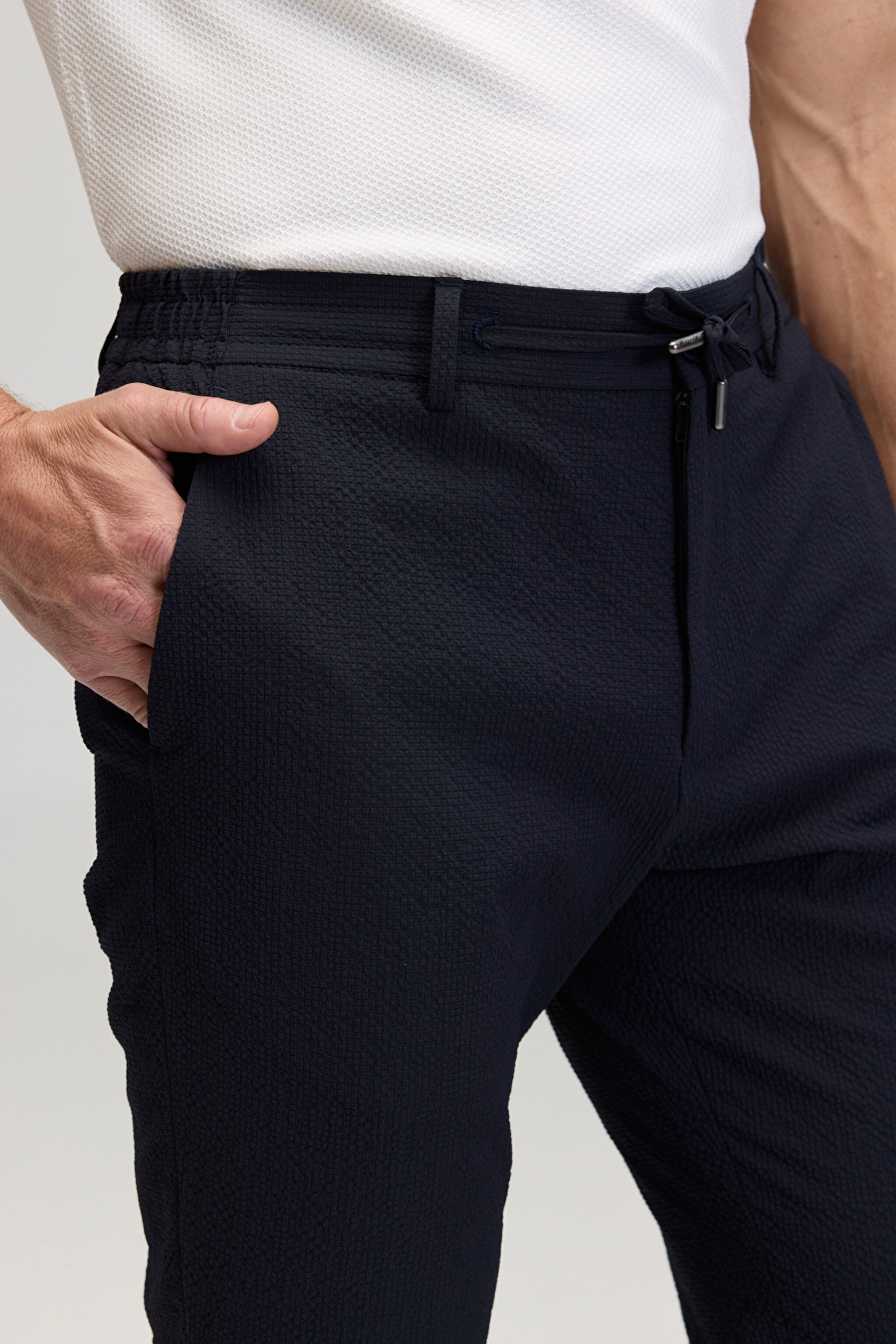 Standart Fit Cepli Jogger Pantolon - Lacivert (görsel 3)