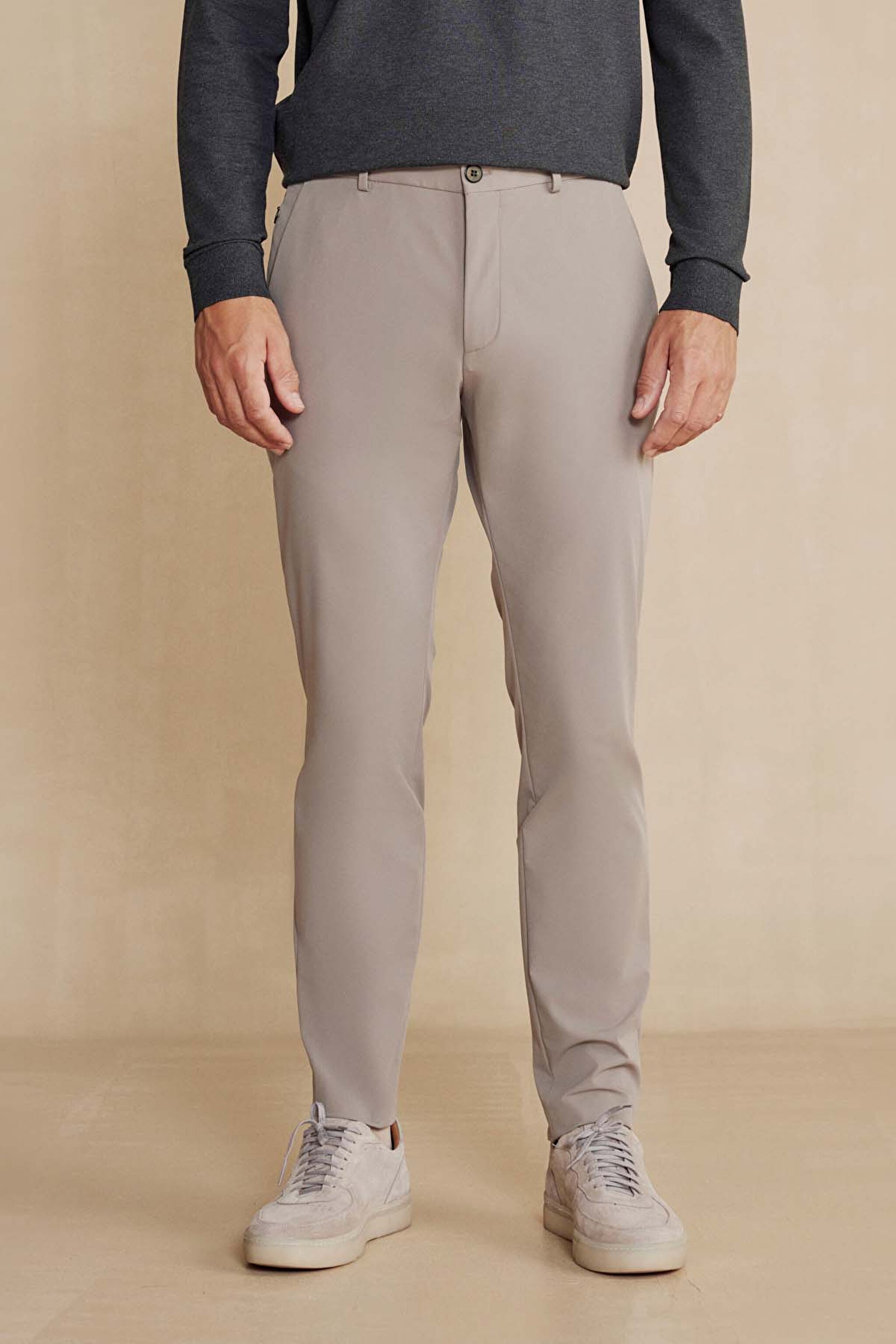 Standart Fit Cepli Performans Pantolon - Bej (görsel 3)