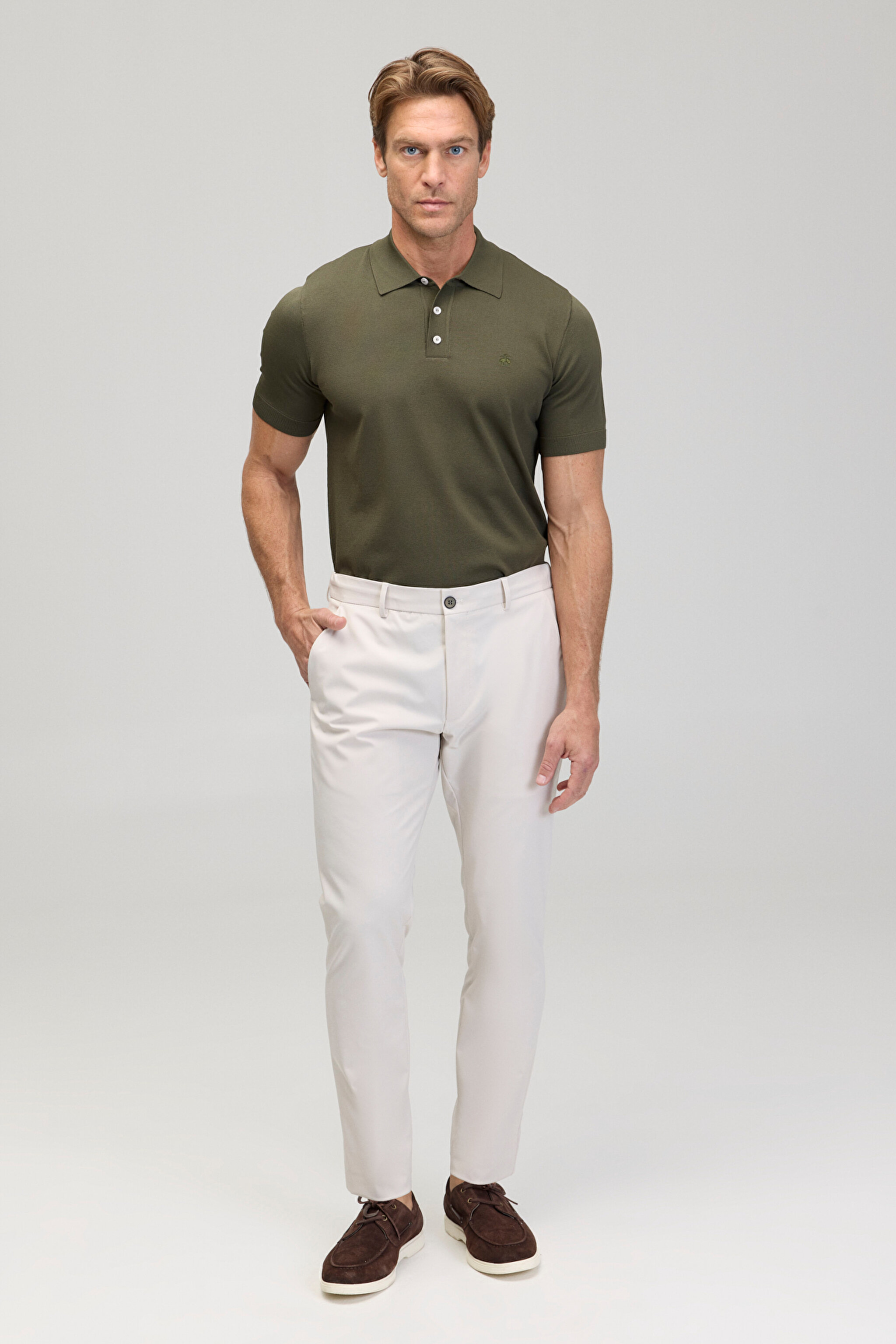 Standart Fit Cepli Performans Pantolon - Taş