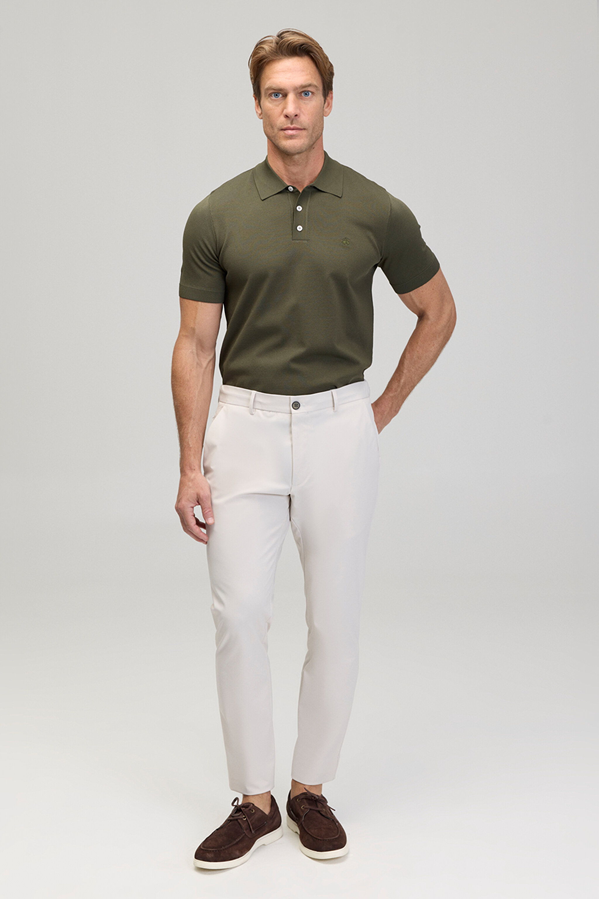 Standart Fit Cepli Performans Pantolon - Taş (görsel 2)