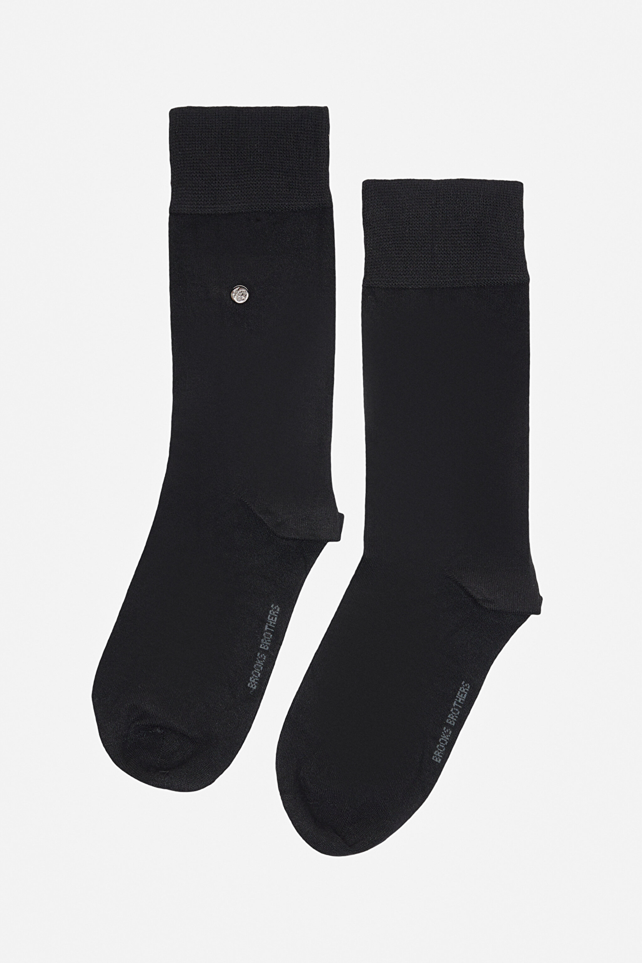 Bambu Lycra Düğmeli Düz Soket Çorap - Siyah (görsel 2)