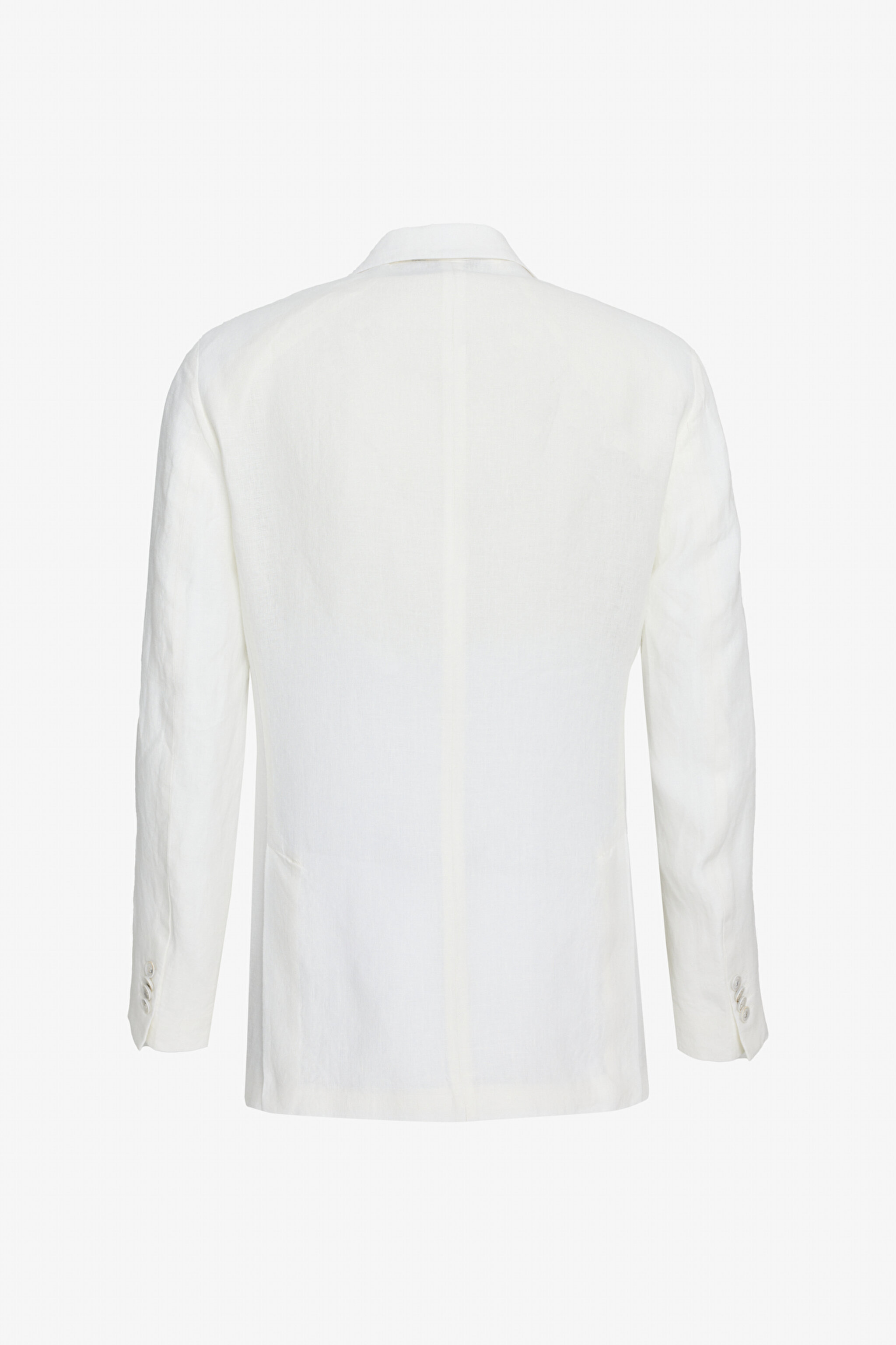 %100 Keten Sivri Yaka Slim Fit Kruvaze Takım Elbise - Kırık Beyaz (görsel 3)