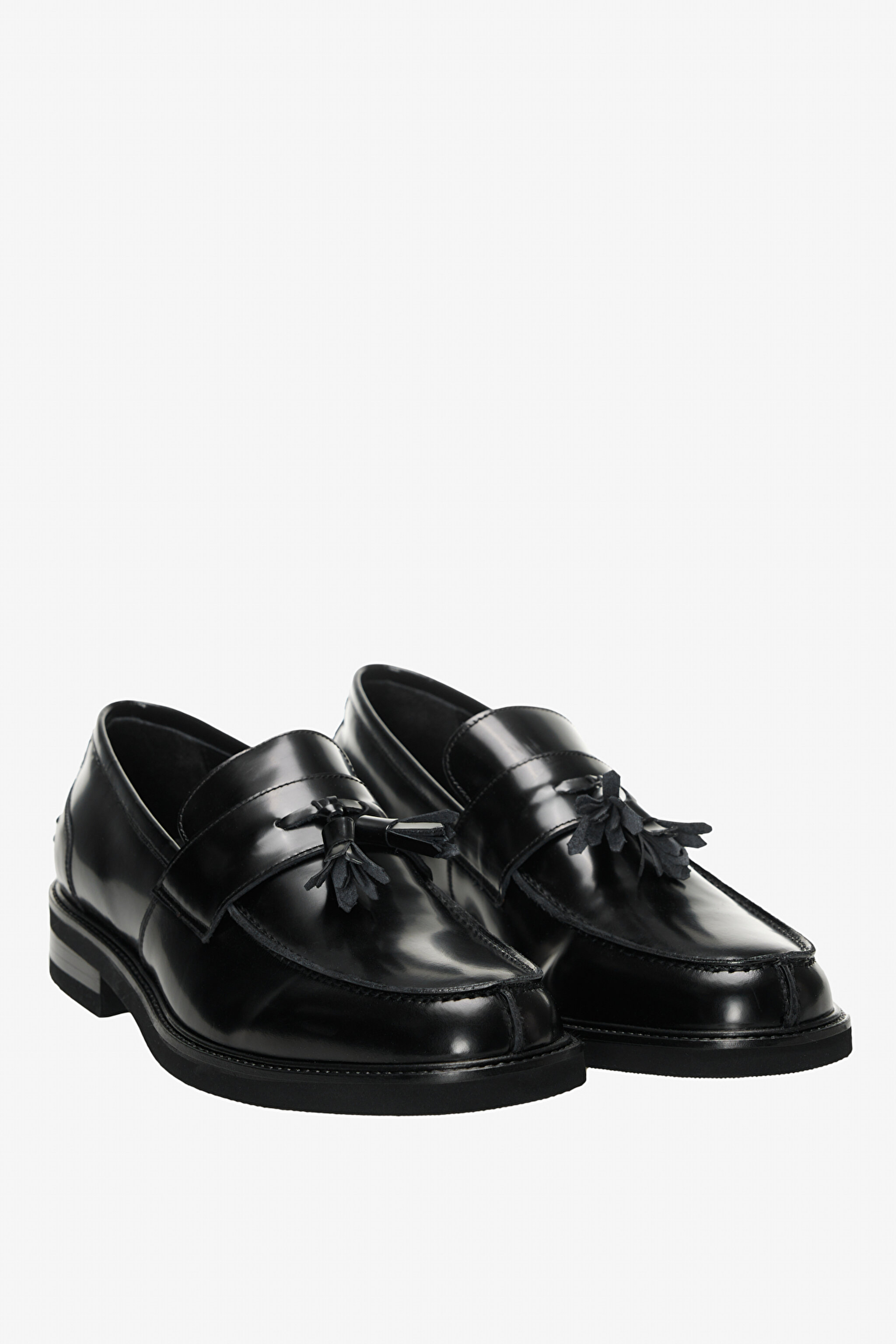 100% Deri Püskül Detaylı Loafer - Siyah (görsel 2)