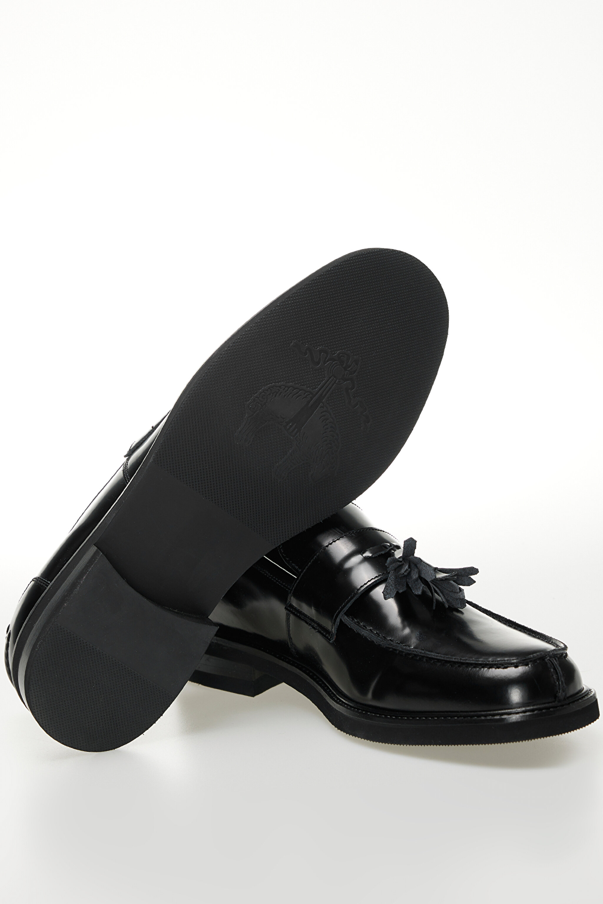 100% Deri Püskül Detaylı Loafer - Siyah (görsel 4)