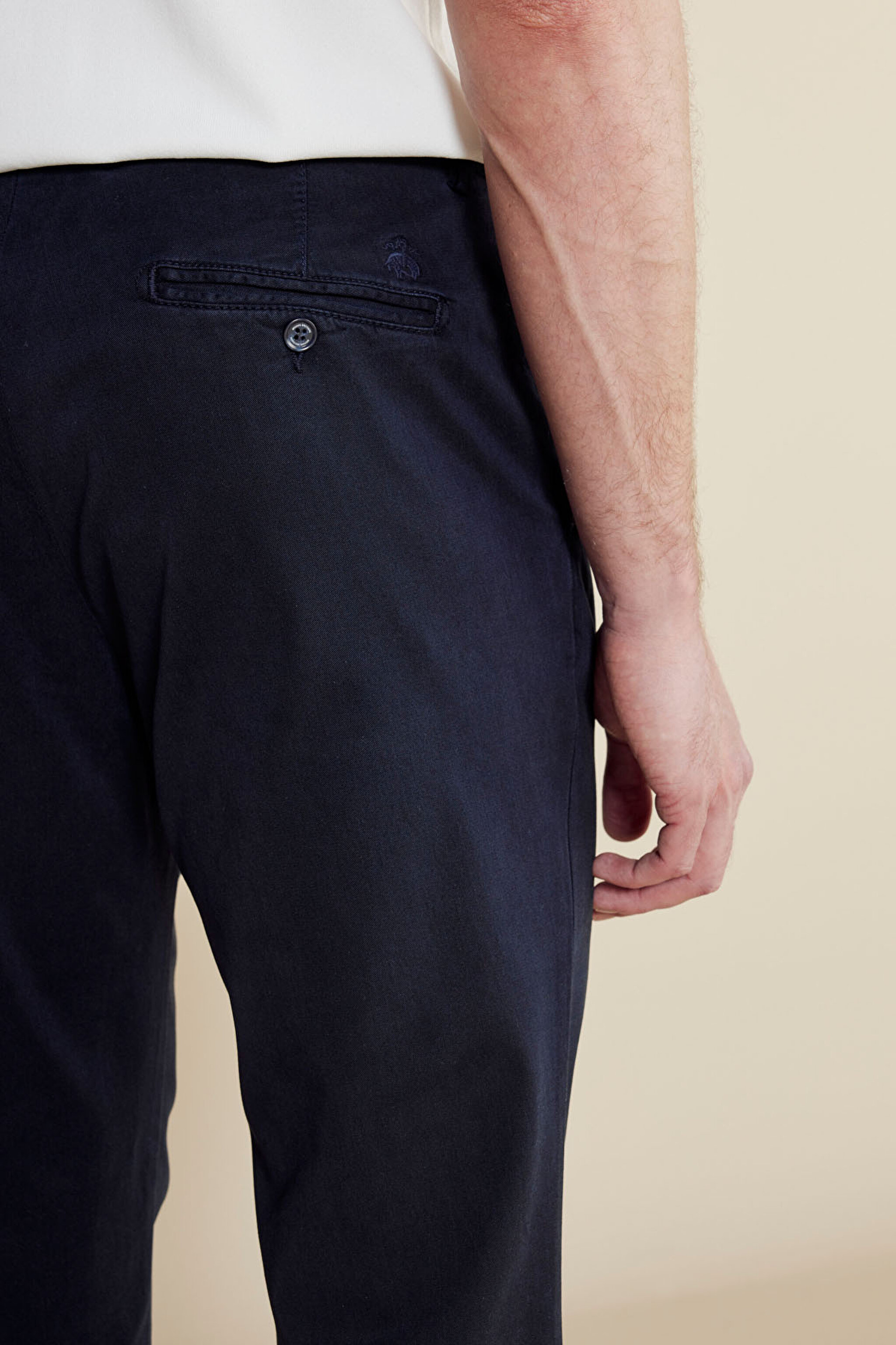 Premium Essentials Lyocell Karışımlı Parça Boya Chino Pantolon - Lacivert (görsel 5)