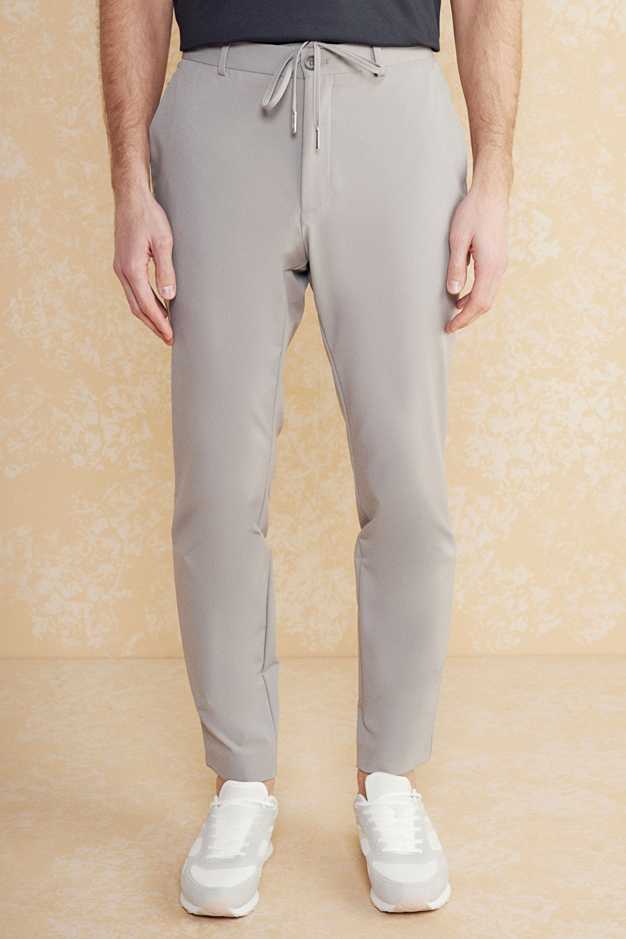 İçten Bağcıklı Jogger Performans Pantolon - Gri (görsel 3)