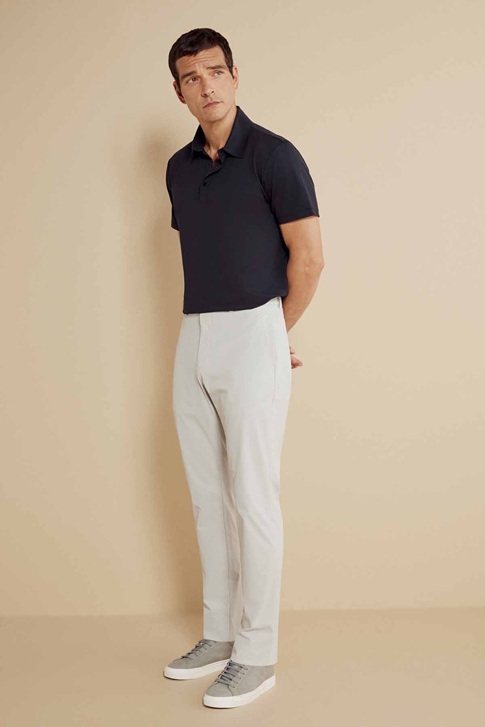 Standart Fit Düz Paça Fileto Cepli Performans Pantolon - Taş (görsel 3)