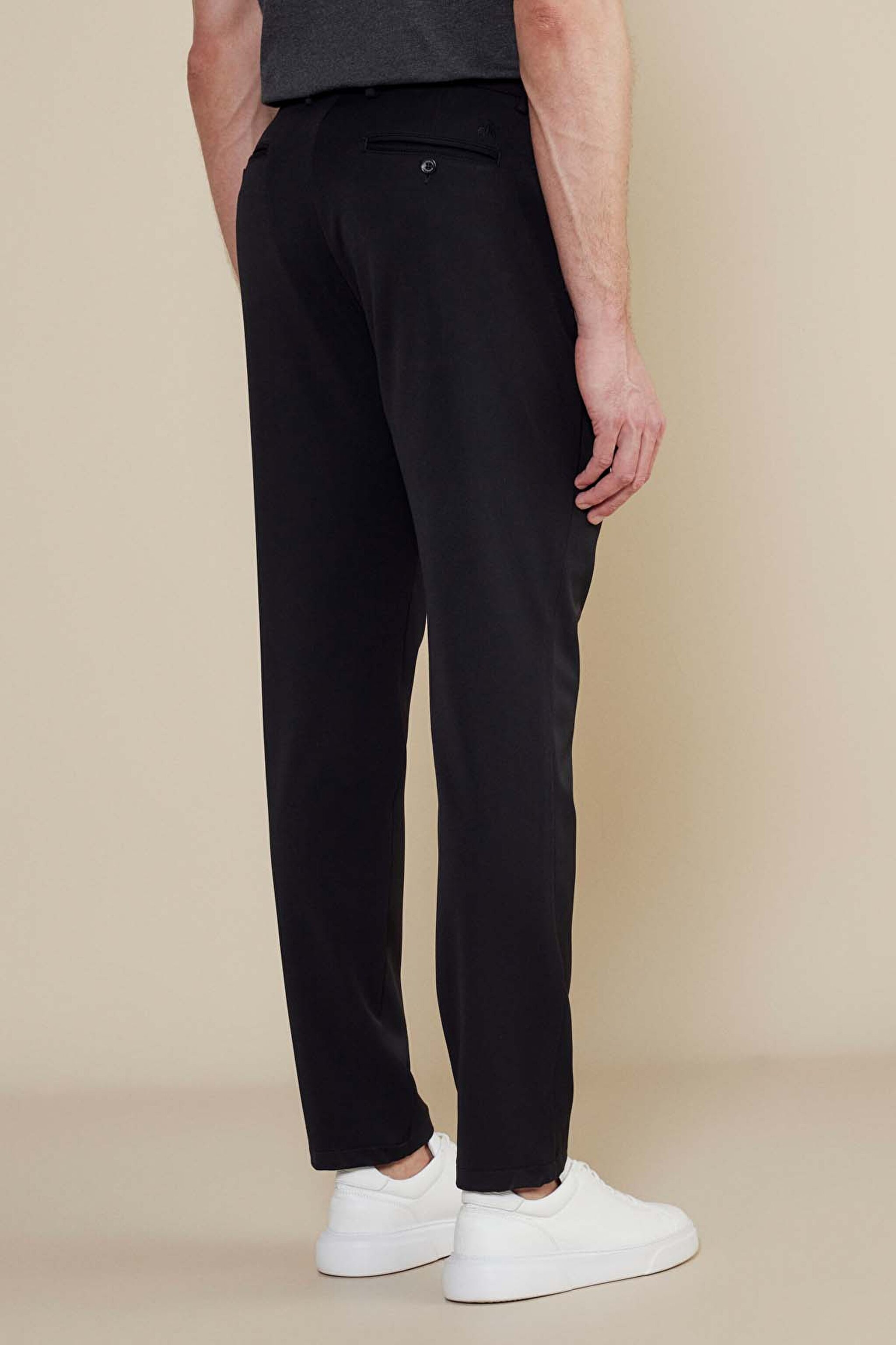 İpli Jogger Pantolon - Siyah (görsel 4)