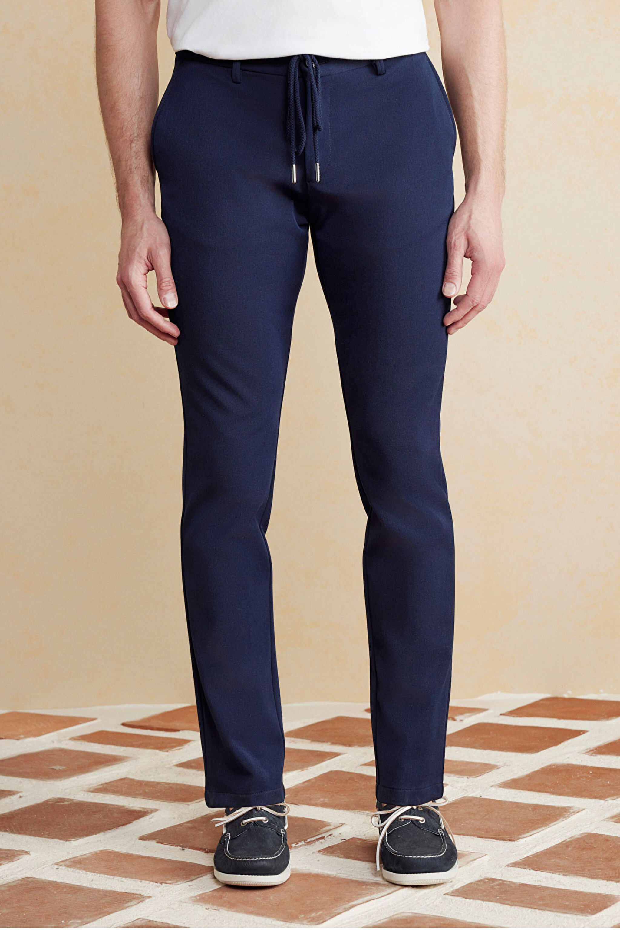 İpli Jogger Pantolon - Lacivert (görsel 3)