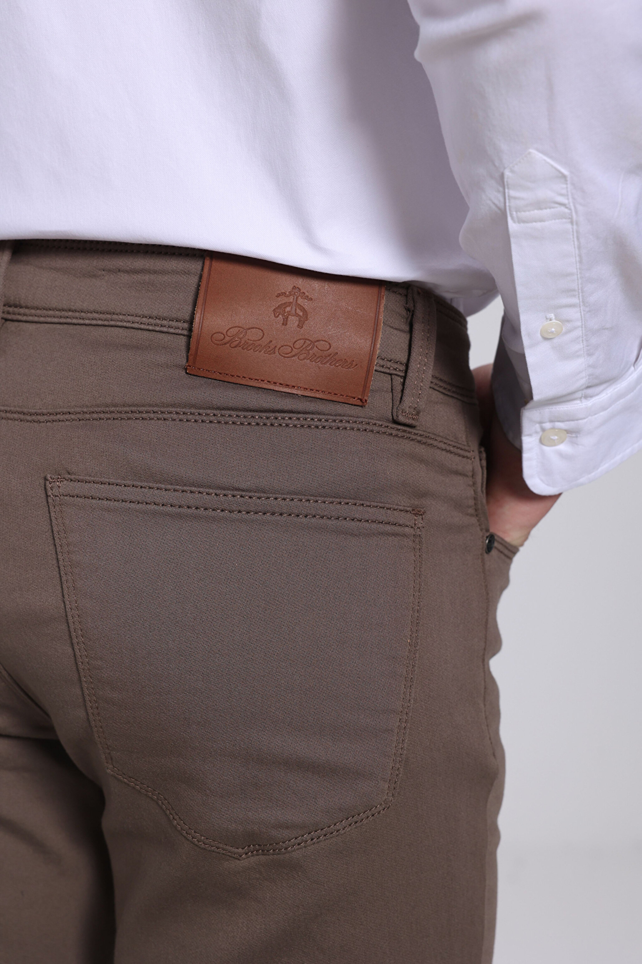 Pamuk Karışımlı Normal Bel Slim Fit Düz Parça  5 Cepli Pantolon - Vizon (görsel 4)