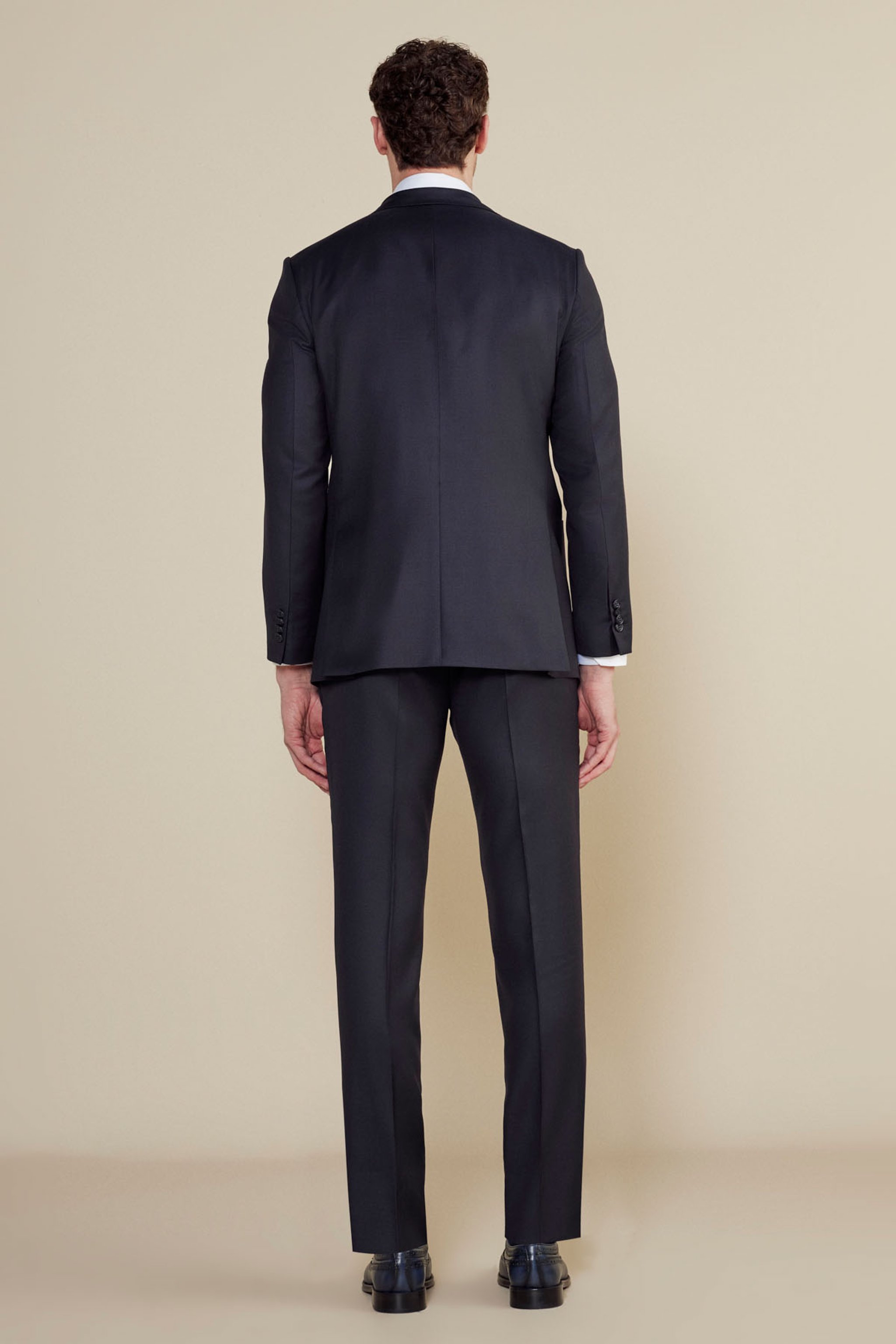 %100 Yün Mono Yaka Slim Fit Torba Cep Takım Elbise - Lacivert (görsel 6)