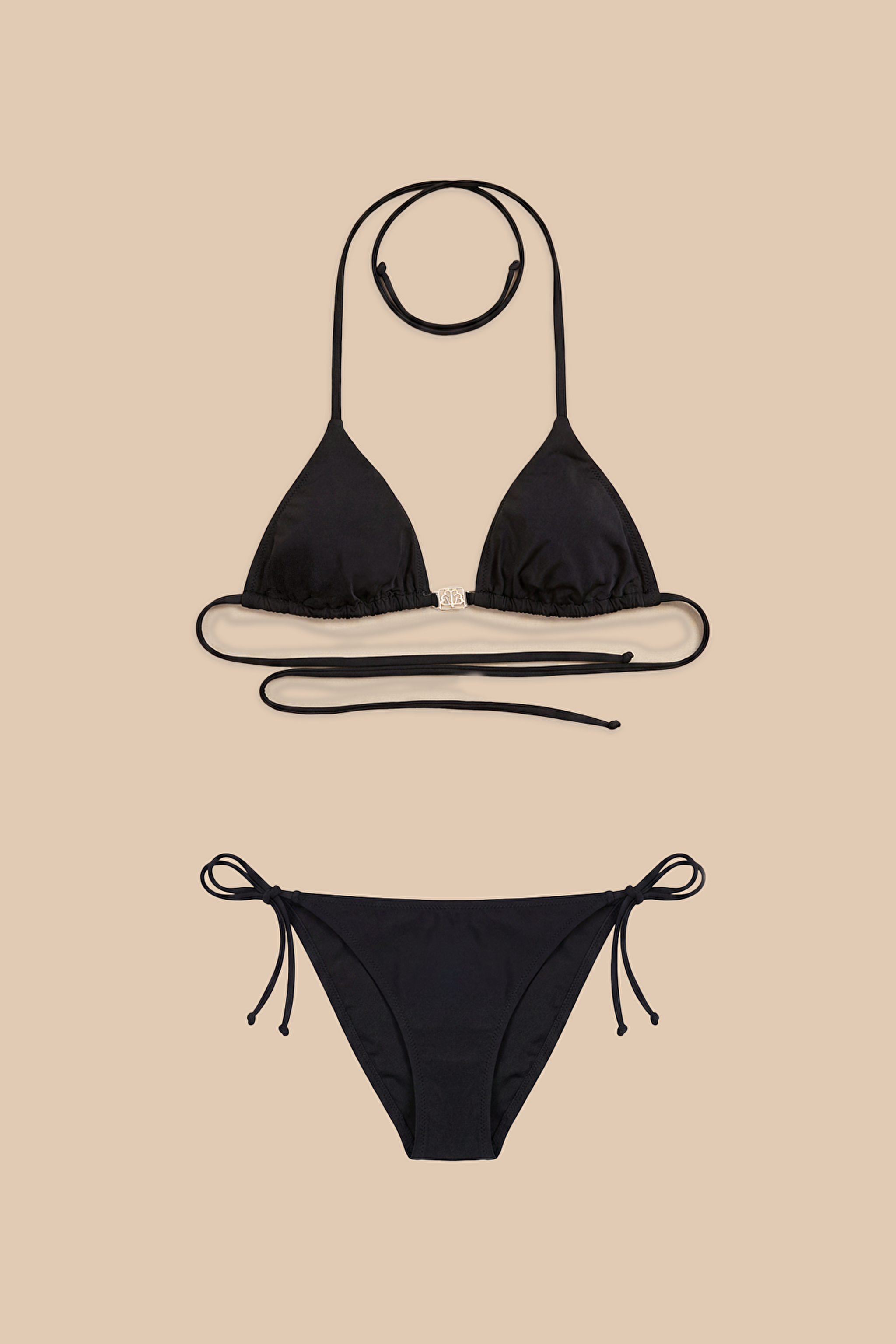 Üçgen Bikini Takımı - Siyah