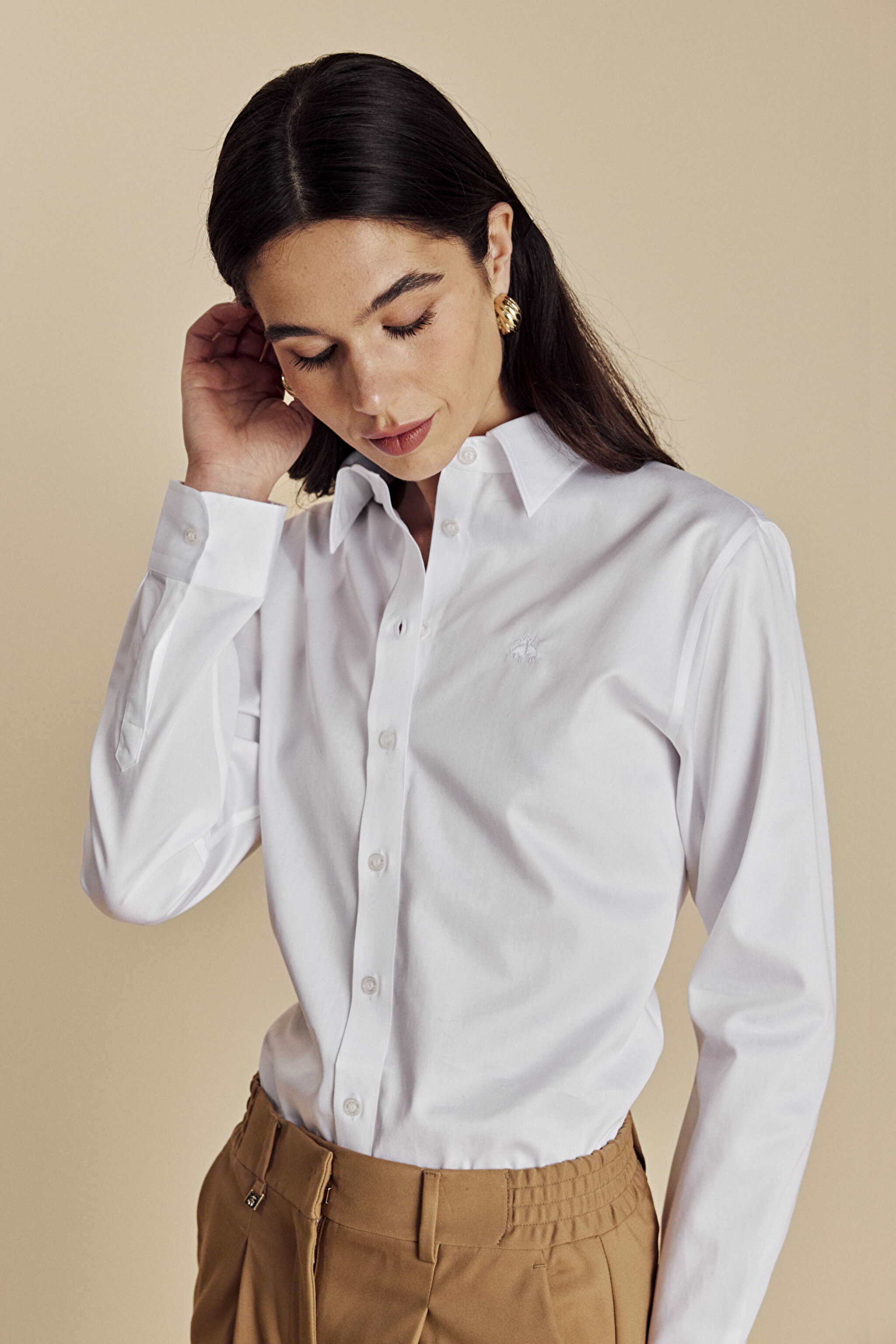 Non Iron %100 Pamuk Kolay Ütülenebilir Klasik Gömlek - Beyaz (görsel 4)