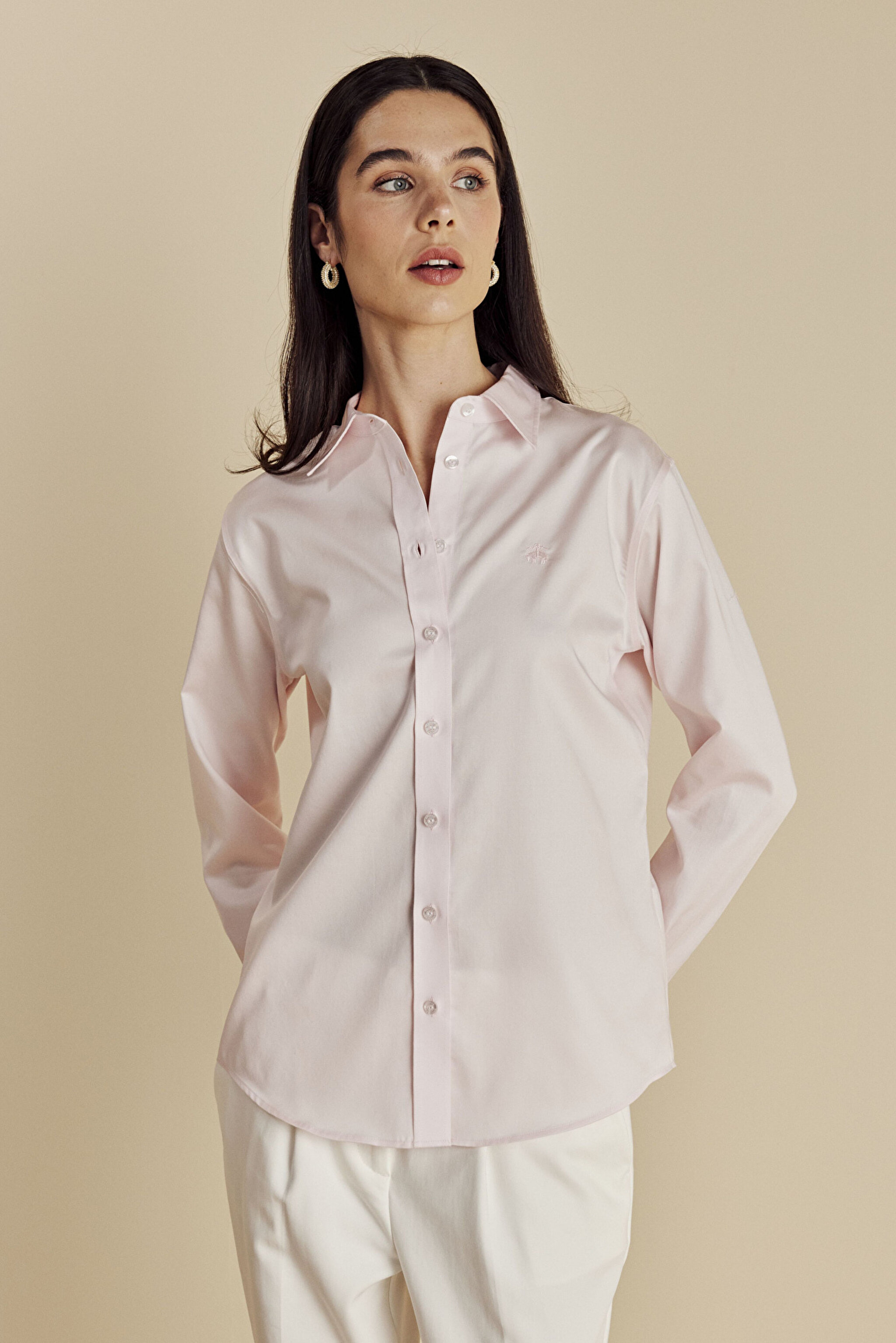 Non Iron %100 Pamuk Kolay Ütülenebilir Klasik Gömlek - Pembe (görsel 2)