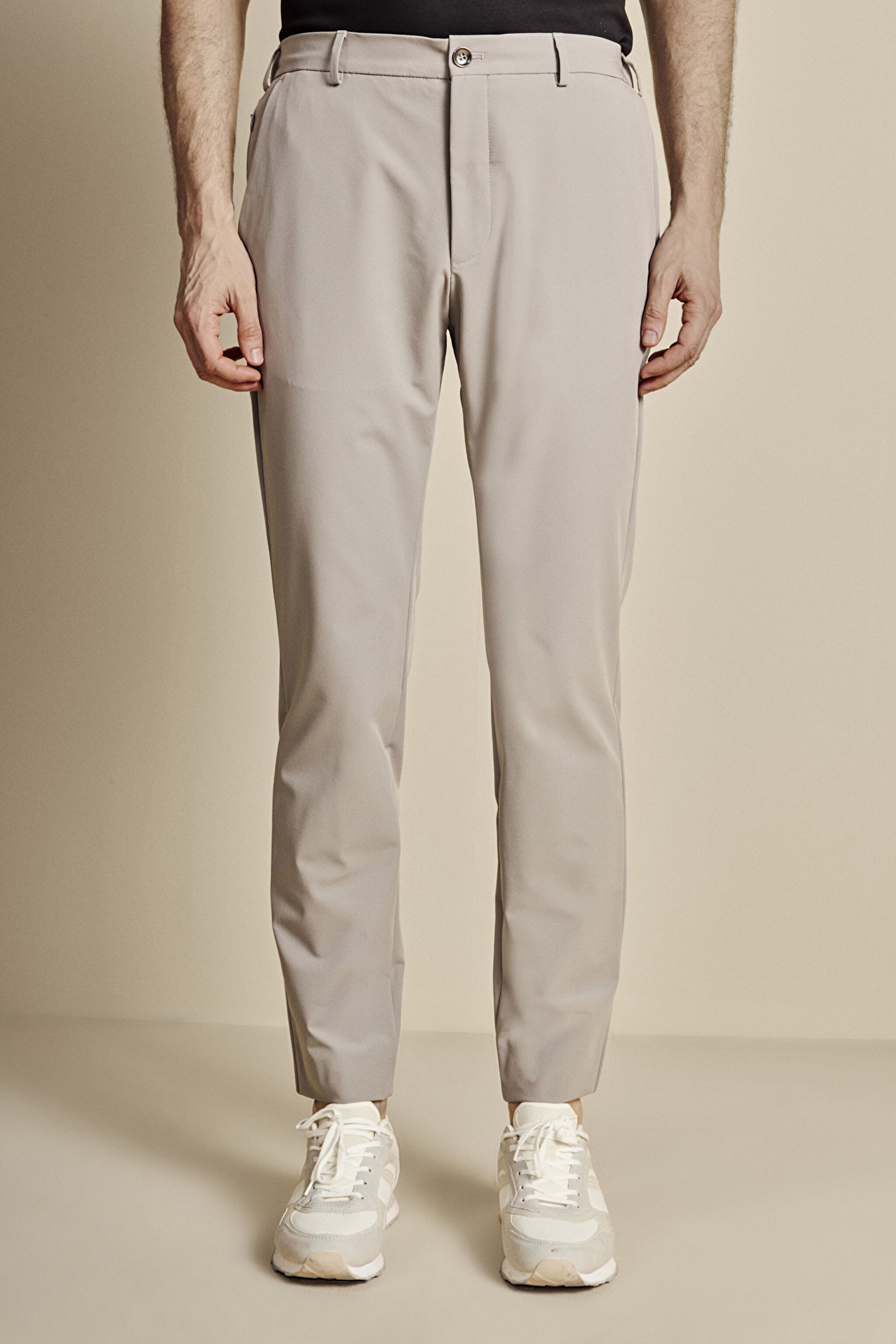 İçten Bağcıklı Slim Fit Jogger Performans Pantolon - Gri (görsel 3)