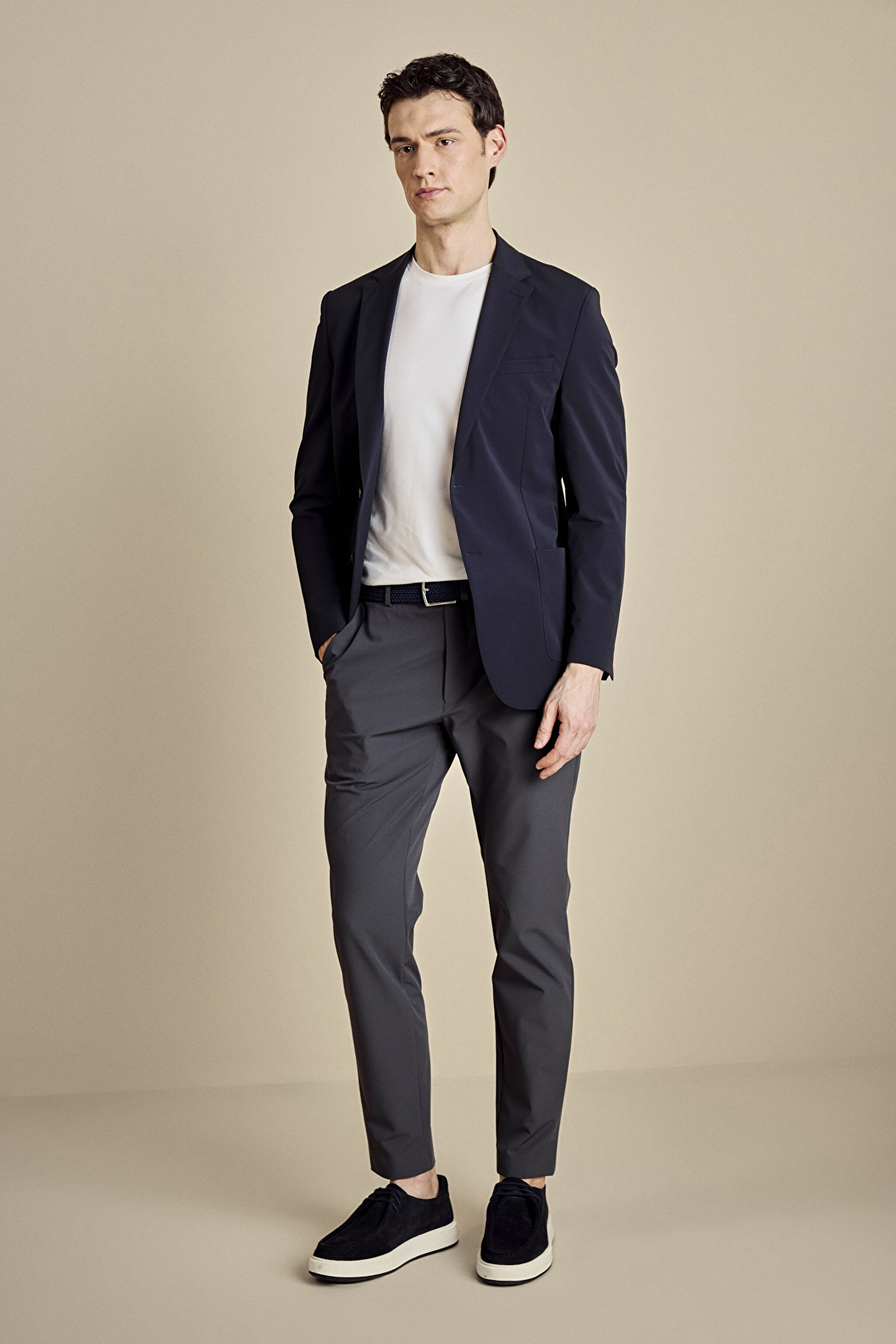 İçten Bağcıklı Slim Fit Jogger Performans Pantolon - Antrasit