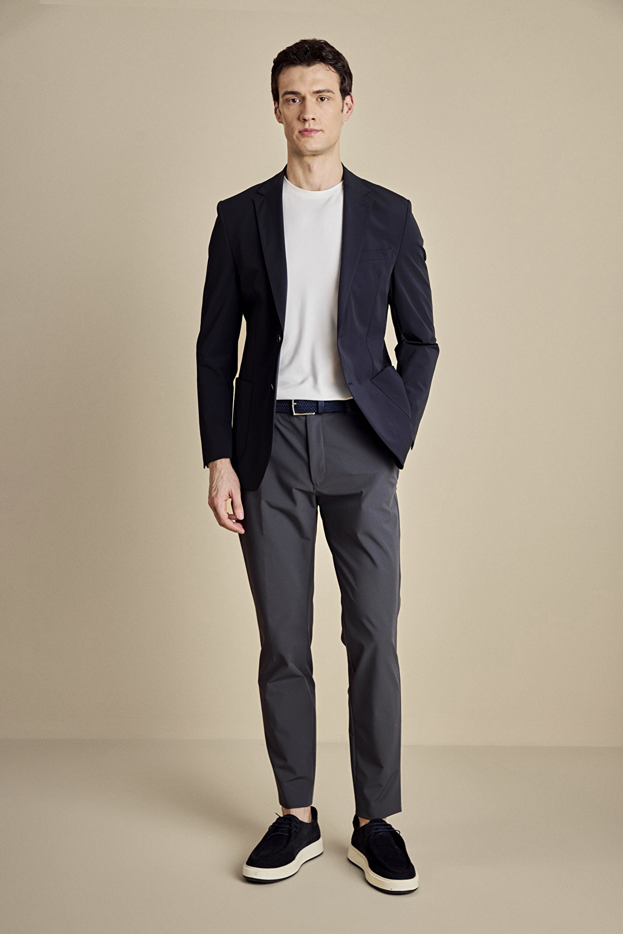 İçten Bağcıklı Slim Fit Jogger Performans Pantolon - Antrasit (görsel 2)
