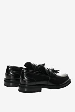 100% Deri Püskül Detaylı Loafer - Siyah (görsel 6)