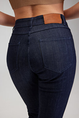 Pamuklu 5 Cep Denim Pantolon - Lacivert (görsel 4)
