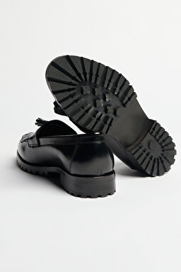 %100 Deri Loafer Ayakkabı - Siyah (görsel 4)
