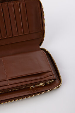Deri Karışımlı Cüzdan - Taba (görsel 5)