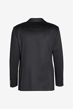 %100 Kaşmir Regular Fit Sivri Yaka Ceket - Siyah (görsel 2)