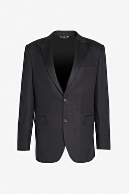 %100 Kaşmir Regular Fit Mono Yaka Ceket - Siyah (görsel 6)