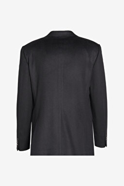 %100 Kaşmir Regular Fit Mono Yaka Ceket - Siyah (görsel 7)
