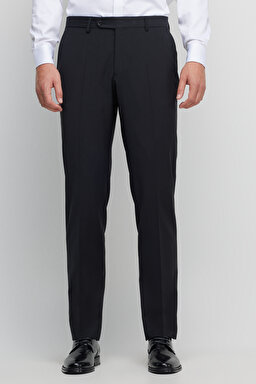 %100 Pamuk Slim Fit Sivri Yaka Ceket - Siyah (görsel 6)