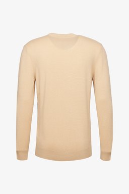 Bisiklet Yaka Standart Fit Normal Kesim Kaşmir Kazak - Camel (görsel 2)