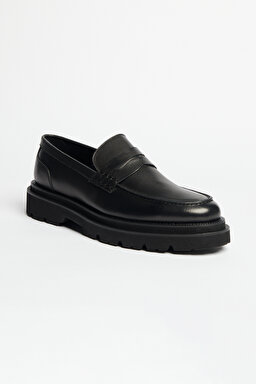 %100 Deri Loafer Ayakkabı - Siyah (görsel 2)