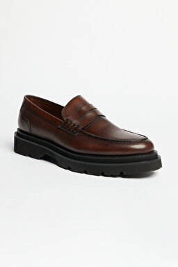 %100 Deri Loafer Ayakkabı - Kahverengi (görsel 2)
