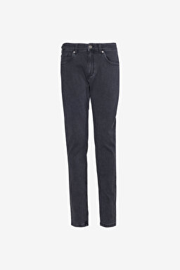 Standart Fit Normal Kesim Pamuklu Esnek Pantolon - Antrasit (görsel 6)