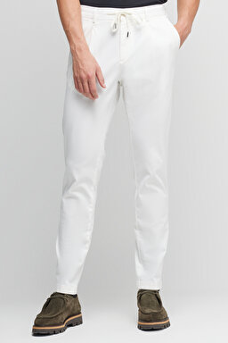 Standart Fit Normal Kesim %100 Pamuk Cepli Jogger Pantolon - Ekru