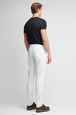 Standart Fit Normal Kesim %100 Pamuk Cepli Jogger Pantolon - Ekru (görsel 6)