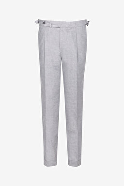 Standart Fit Normal Kesim Cepli Yün Karışımlı Pantolon - Gri