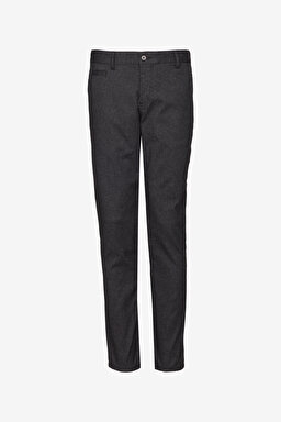 Pamuklu Slim Fit Armürlü Pantolon - Siyah