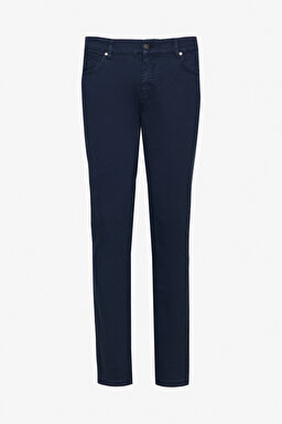 Pamuklu Slim Fit Cepli Esnek Pantolon - Lacivert