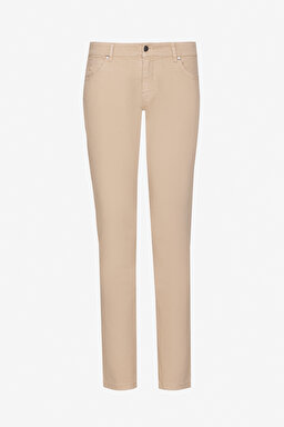 Pamuklu Slim Fit Cepli Esnek Pantolon - Bej