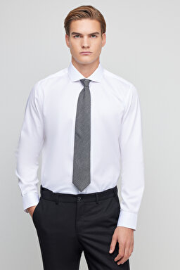 %100 Pamuk Regular Fit Klasik Yaka Gömlek - Beyaz