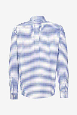 Pamuklu Slim Fit Non-Iron Gömlek - Mavi Kareli (görsel 2)
