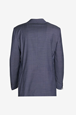 Yünlü Regular Fit Mono Yaka Takım Elbise - Lacivert (görsel 2)