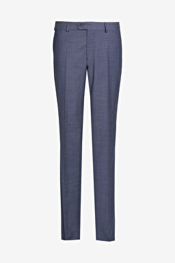 Yünlü Regular Fit Mono Yaka Takım Elbise - Lacivert (görsel 3)