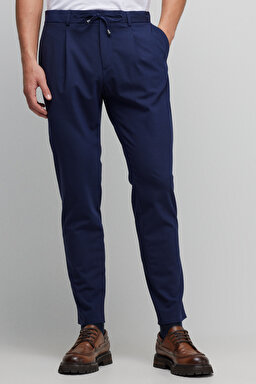 %100 Yün Slim Fit Mono Yaka Takım Elbise - Lacivert (görsel 4)